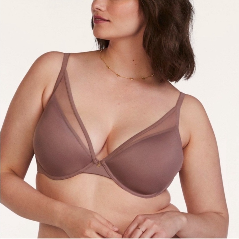 ThirdLove Classic Contour Plunge Bra 40E Dusty Plum
